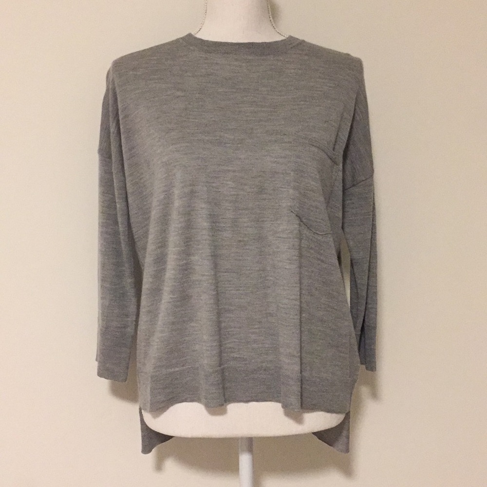 Frame Gray Wool/Cashmere Hi Lo Knit Top!!